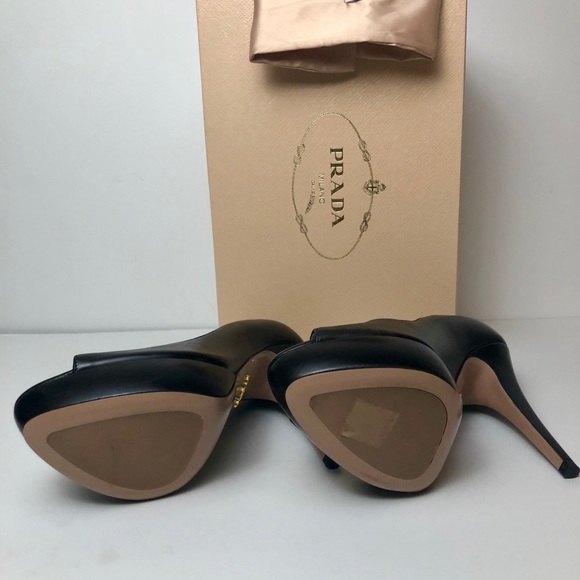 Prada Vita Lux Open Toe Pump EU 8 US 7/.5 Black - Picture 5 of 8